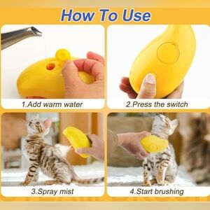 3-in-1 Steam Pet Brush Soft Silicone Massaging Cleaning Brush Cats & Dogs